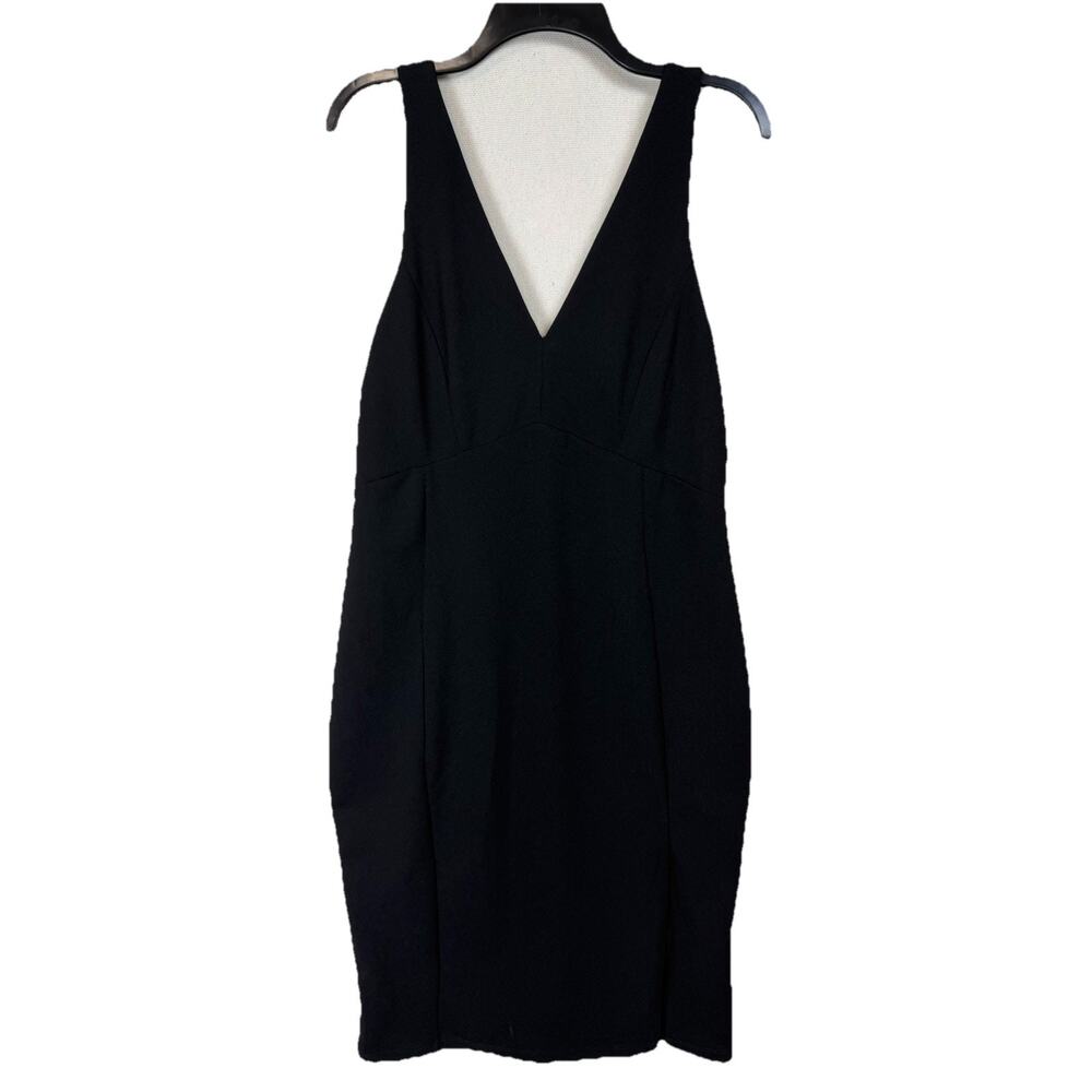 Lulu's Sz XL Black Dress Sexy Midi Bodycon Sleeveless Classic Classy Old Money - Picture 9 of 16